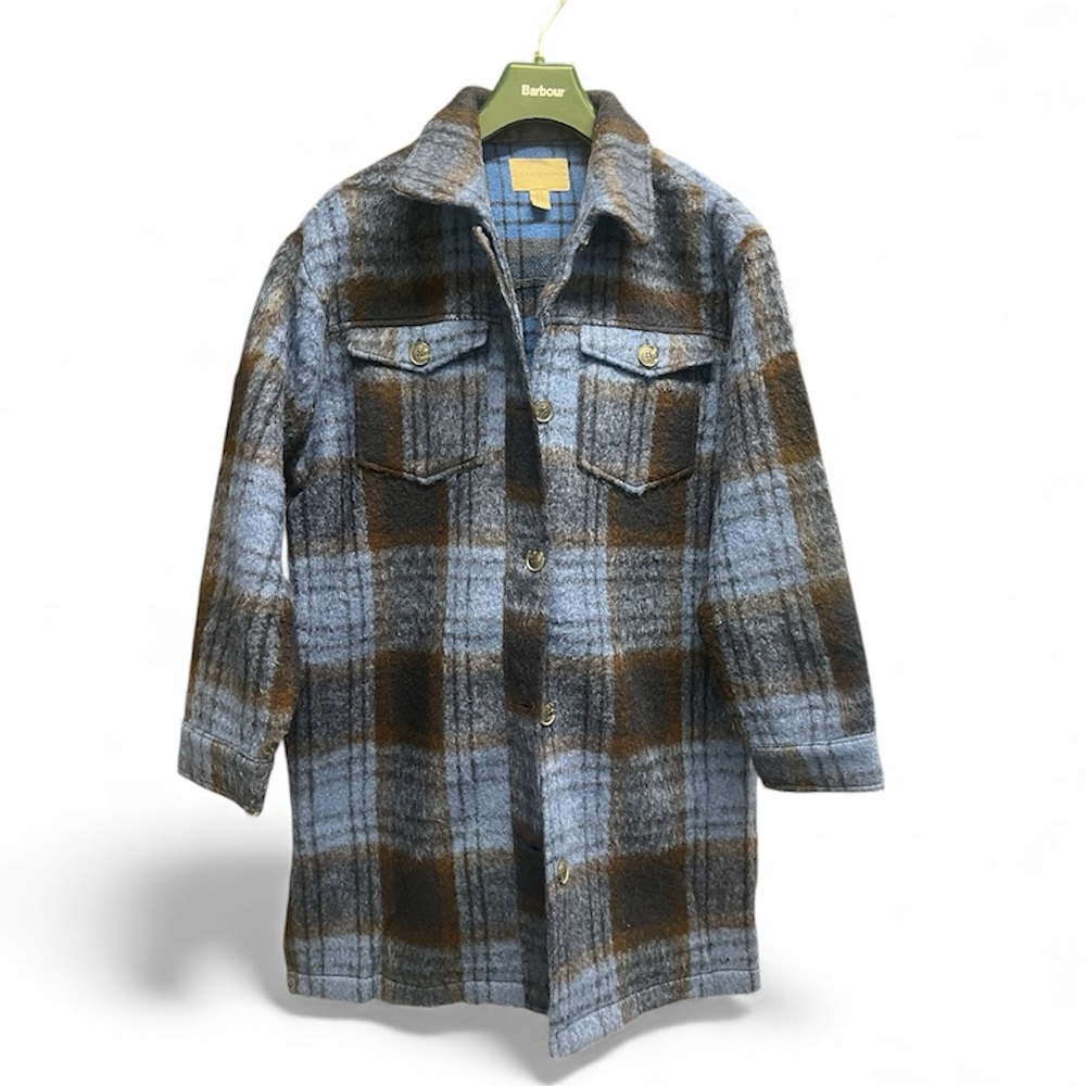 Wool Shirt Jacket - Blue and Brown